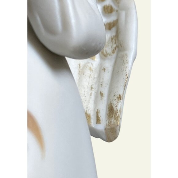 Home Interiors Angel Bell Porcelain Bisque Figurine Holding Blue Bird HOMCO - Picture 10 of 14